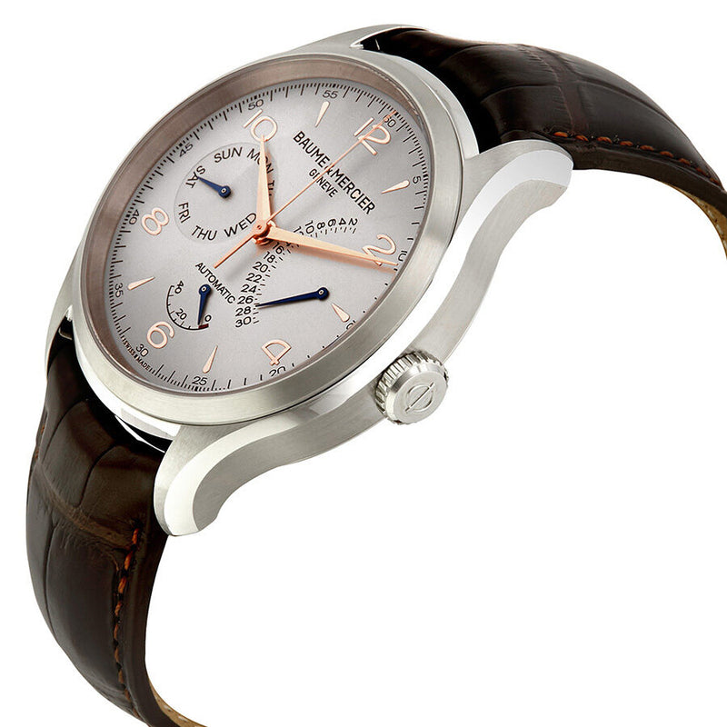 Baume and Mercier Clifton Silver Dial Brown Leather Men's Watch 10149 #A10149 - Watches of America #2