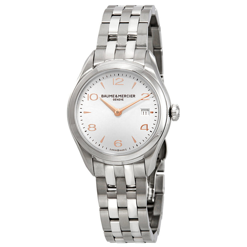 Baume and Mercier Clifton Silver Dial Ladies Watch 10175#A10175 - Watches of America