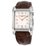 Baume and Mercier Hampton Silver Dial Brown Leather Ladies Watch #10018 - Watches of America