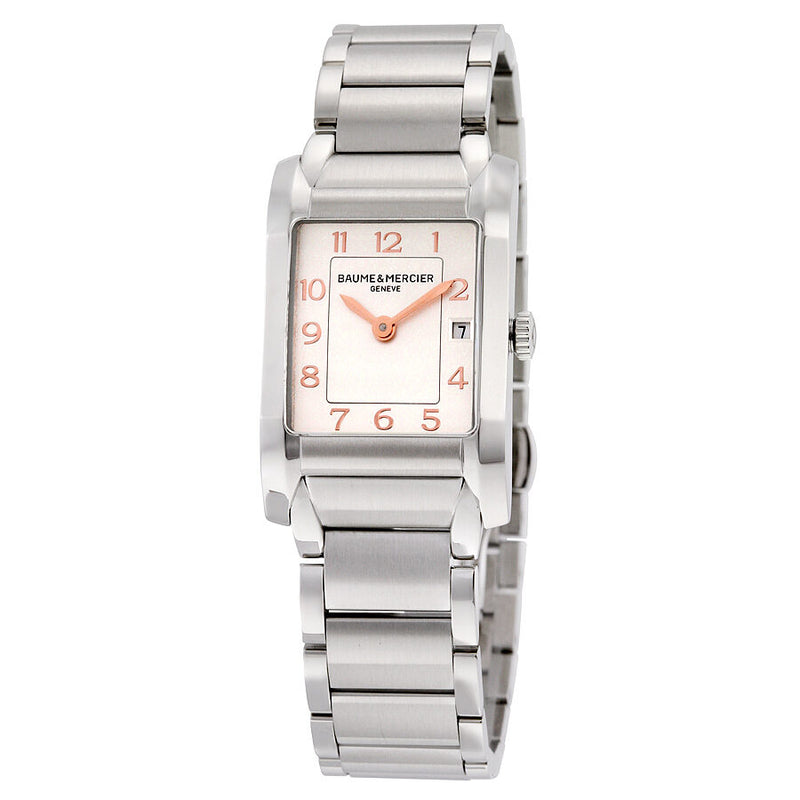 Baume and Mercier Hampton Silver Dial Stainless Steel Ladies Watch #10049 - Watches of America