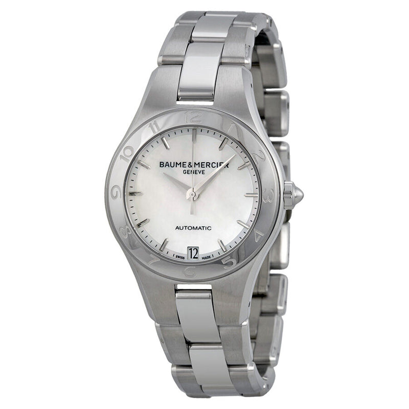 Baume and Mercier Linea Automatic Mother of Pearl Dial Steel Ladies Watch #10035 - Watches of America