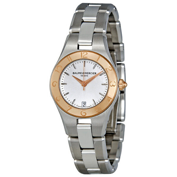Baume and Mercier Linea Rose Gold Bezel Ladies Watch #10014 - Watches of America