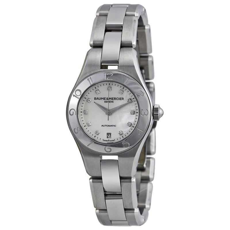 Baume and Mercier Automatic Mother of Pearl Diamond Dial 27 mm Ladies Watch #10113 - Watches of America