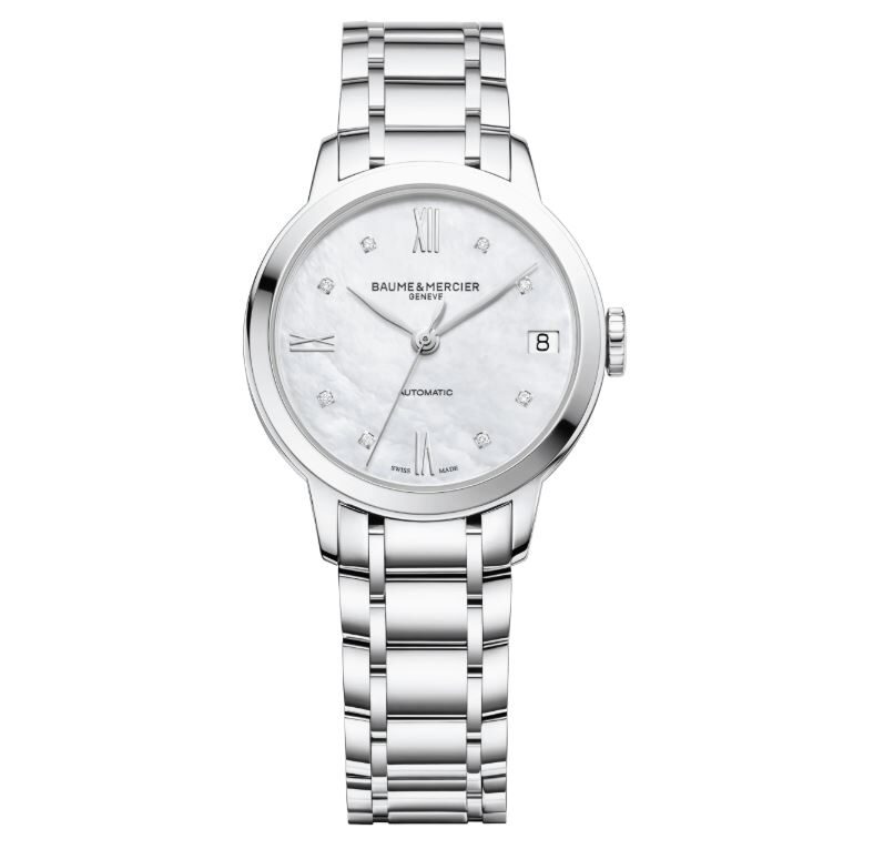 Baume et Mercier Classima Automatic Diamond White Mother of Pearl Dial Ladies Watch #10553 - Watches of America