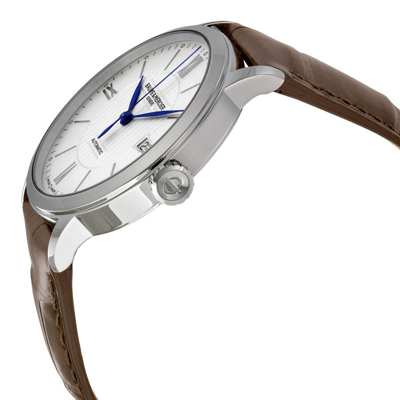 Baume et Mercier Classima Automatic Silver Dial Brown Leather Men's Watch #10214 - Watches of America #2
