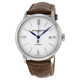 Baume et Mercier Classima Automatic Silver Dial Brown Leather Men's Watch #10214 - Watches of America