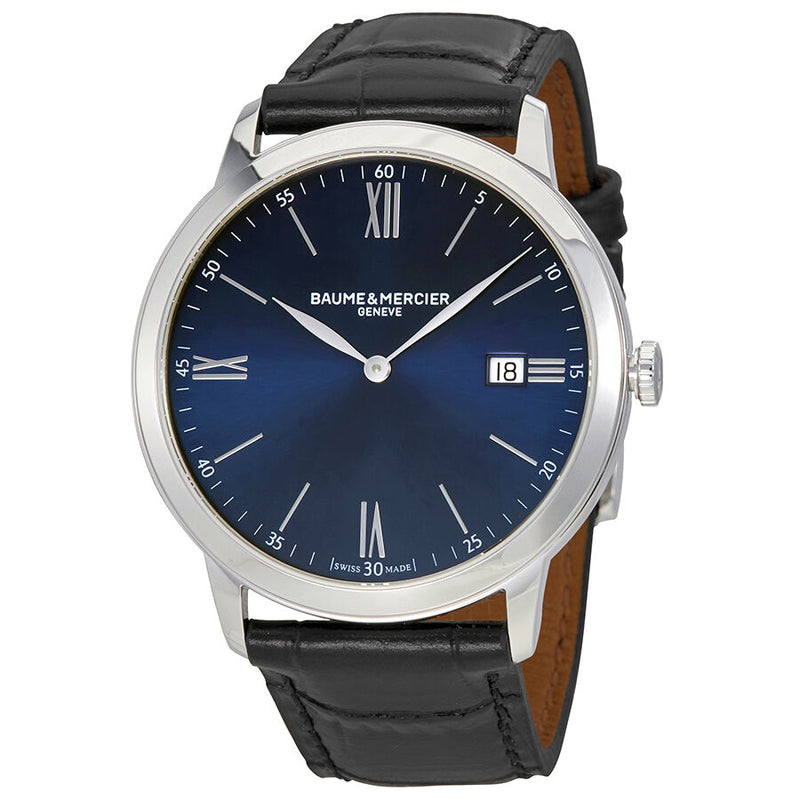 Baume et Mercier Classima Blue Dial 40mm Men's Watch #MOA10324 - Watches of America