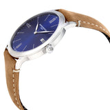 Baume et Mercier Classima Blue Dial Brown Leather 40mm Men's Watch #10385 - Watches of America #2