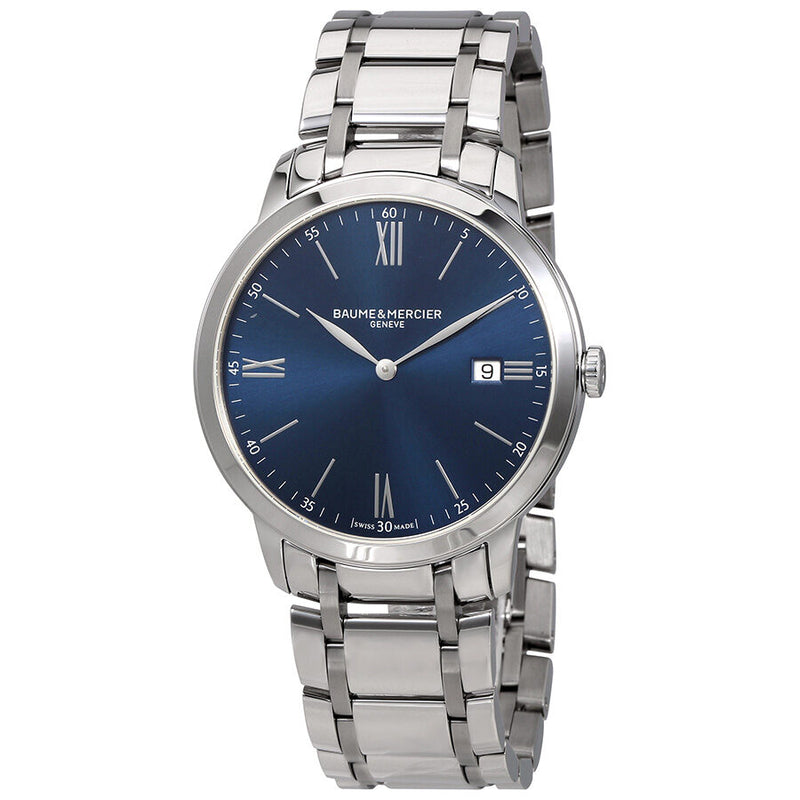 Baume et Mercier Classima Blue Dial Men's Watch #MOA10382 - Watches of America