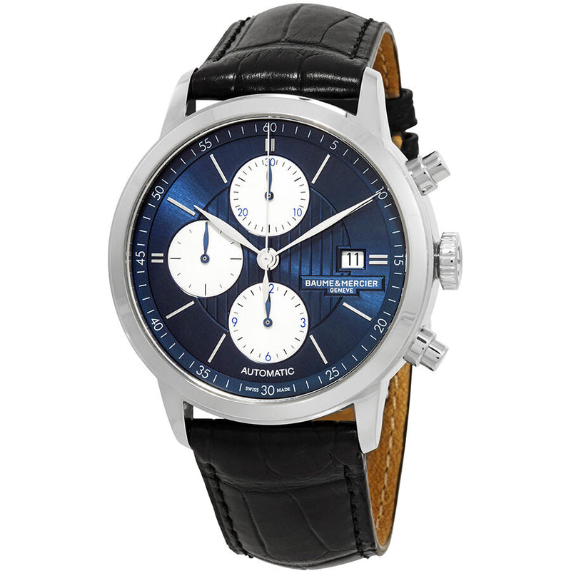 Baume et Mercier Classima Chronograph Automatic Blue Dial Men's Watch #10373 - Watches of America