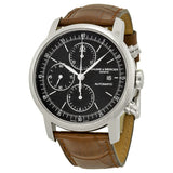 Baume et Mercier Classima Chronograph Black Dial Leather Men's Watch #MOA8589 - Watches of America