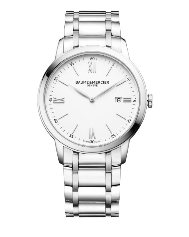 Baume et Mercier Classima Quartz White Dial Men's Watch #10526 - Watches of America
