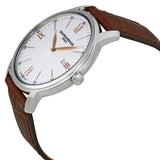 Baume et Mercier Classima Silver Dial Brown Leather Strap Men's 42mm Watch #10144 - Watches of America #2