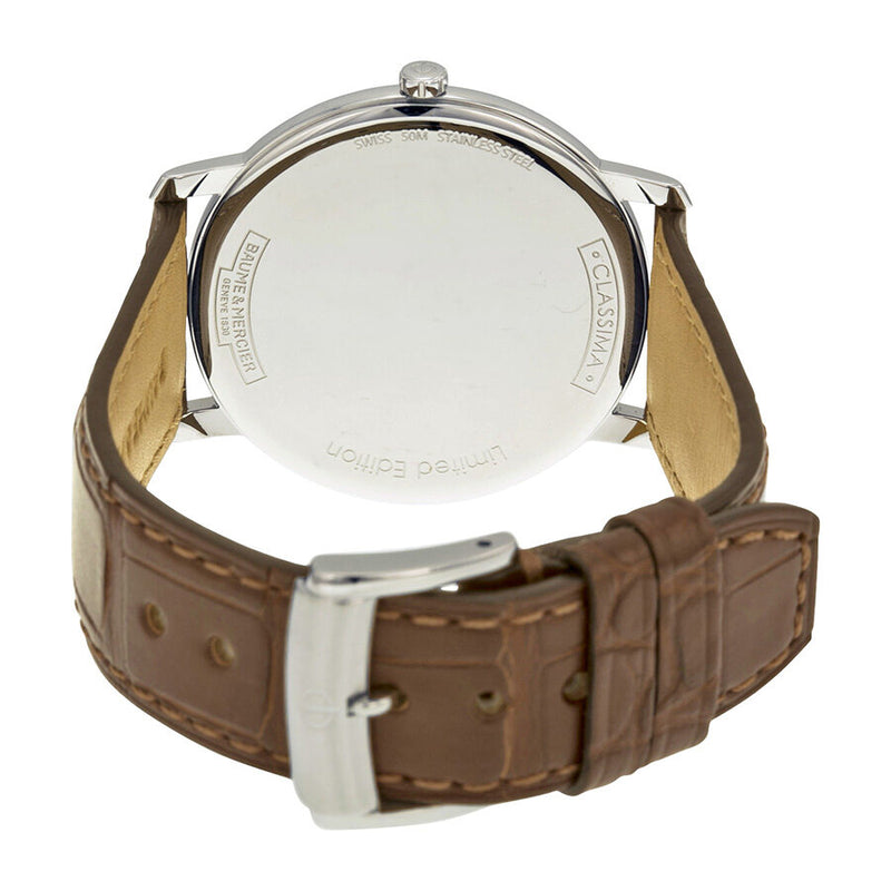 Baume et Mercier Classima Silver Dial Brown Leather Strap Men's Watch #10131 - Watches of America #3