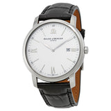 Baume et Mercier Classima White Dial Black Leather Men's Watch #MOA10379 - Watches of America