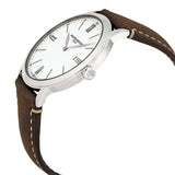 Baume et Mercier Classima White Dial Brown Leather Men's Watch #10389 - Watches of America #2