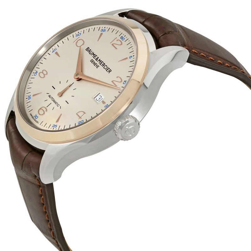 Baume et Mercier Clifton Automatic Silver Dial Brown Leather Men's Watch #10139 - Watches of America #2