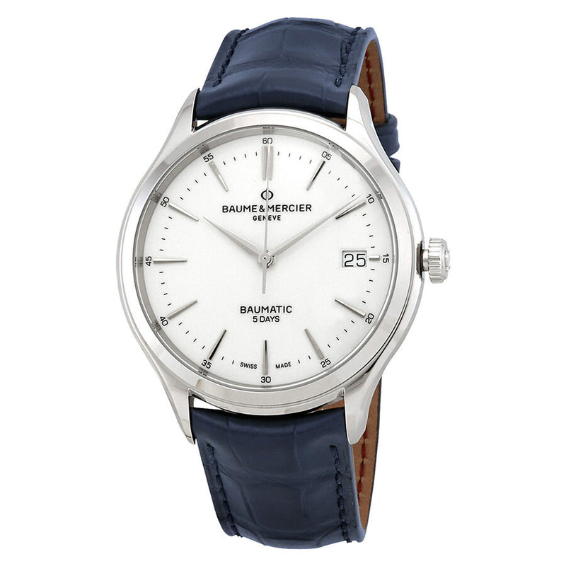 Baume et Mercier Clifton Baumatic Automatic White Dial Men's Watch #10398 - Watches of America