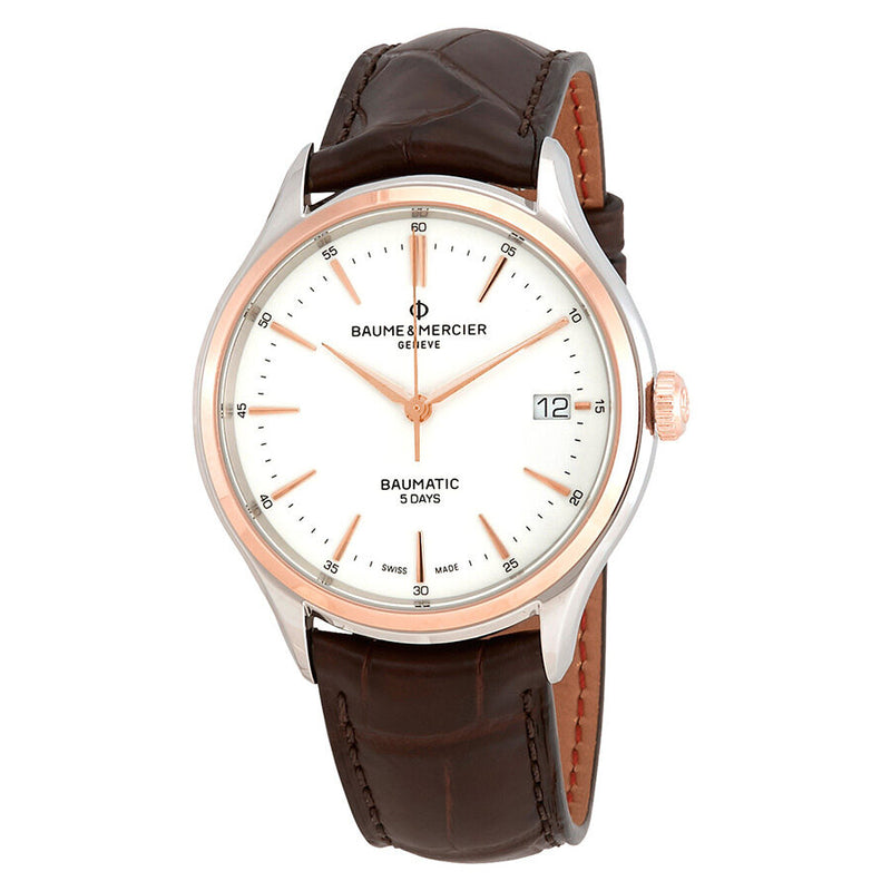 Baume et Mercier Clifton Baumatic Automatic White Dial Men's Watch #10401 - Watches of America