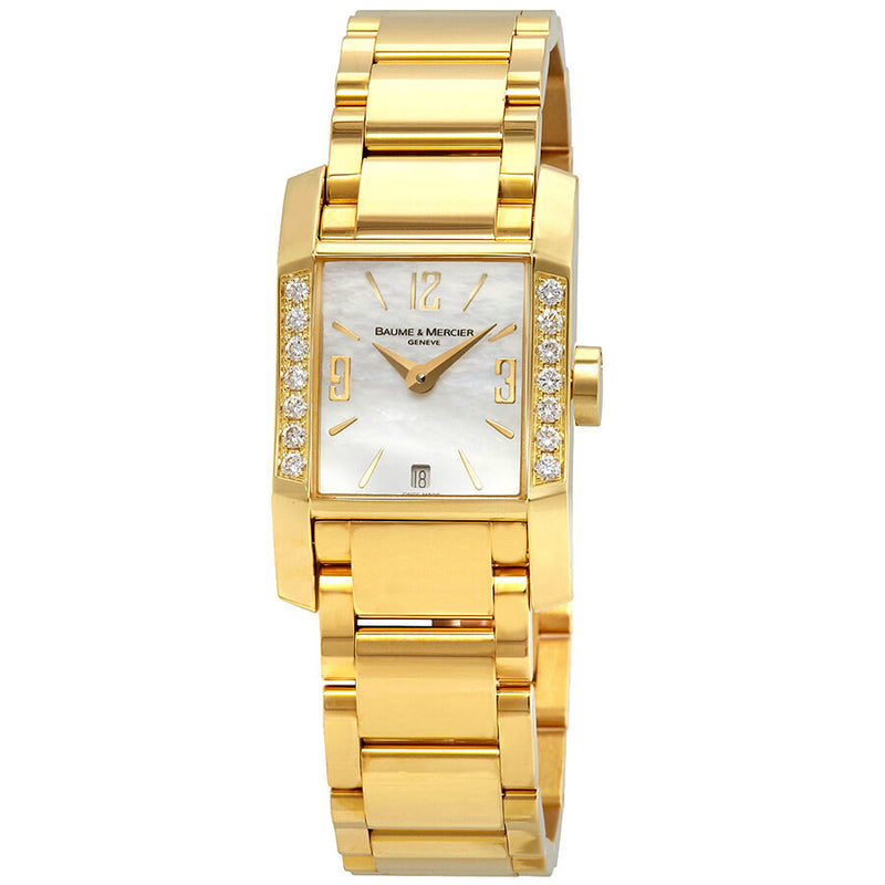 Baume et Mercier Diamant 18k Yellow Gold Diamond Ladies Watch #A8698 - Watches of America