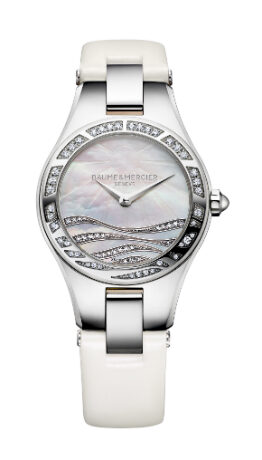 Baume et Mercier Linea Day White Mother of Pearl Dial Ladies Watch #10118 - Watches of America