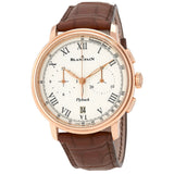 Blancpain 18kt Rose Gold Chronograph Flyback Pulsometre White Dial Brown Leather Men's Watch #6680F-3631-55B - Watches of America