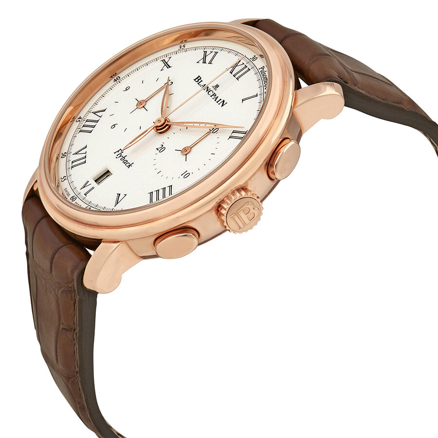 Blancpain 18kt Rose Gold Chronograph Flyback Pulsometre White Dial