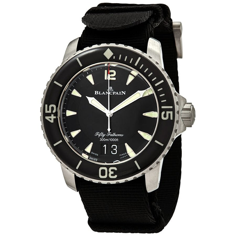 Blancpain Fifty Fathoms Automatic Black Dial Men's Watch #5050 12B30 NABA - Watches of America