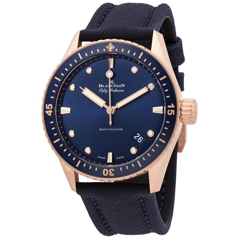 Blancpain Fifty Fathoms Automatic Blue Dial Men's Watch #5000-36S40-O52A - Watches of America