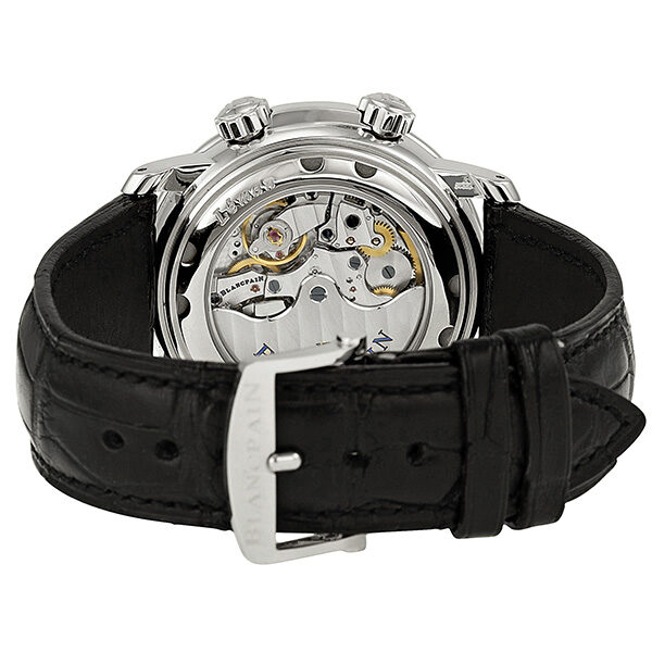 Blancpain Leman Black Dial Chronograph Black Leather Automatic Men's Watch #2041-1130-53B - Watches of America #3