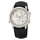 Blancpain Leman Reveil GMT Silver Dial 18kt White Gold Black Leather Men's Watch #2841-1542-53B - Watches of America