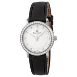 Blancpain Ultra Slim Automatic White Diamond Dial Black Fabric Strap Ladies Watch #6102-4628-95 - Watches of America