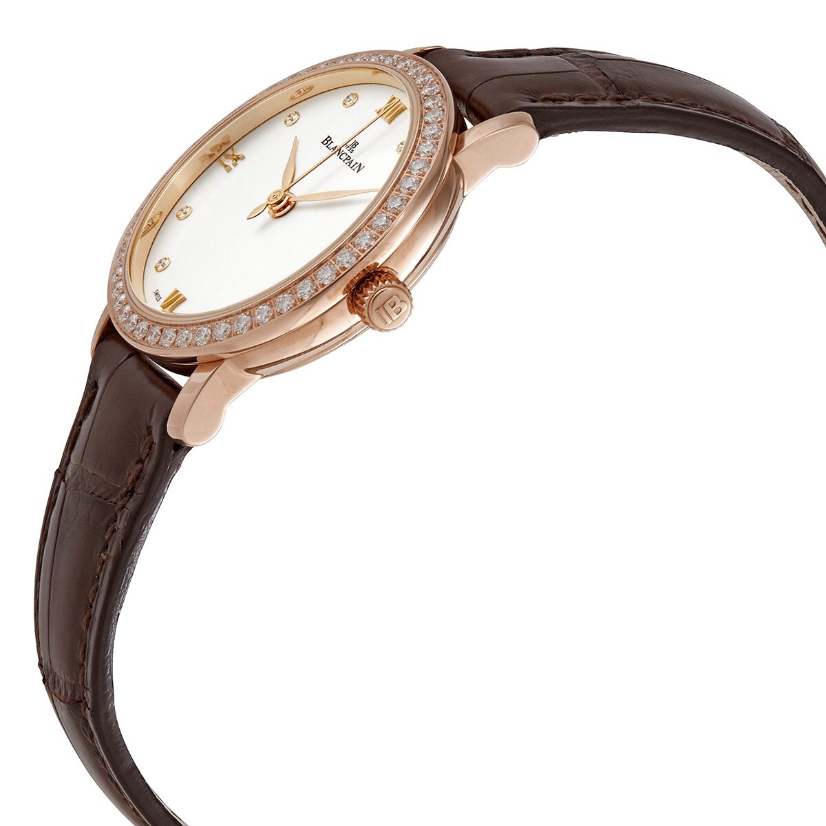 Blancpain Villeret Automatic Diamond White Dial Ladies Watch 6104