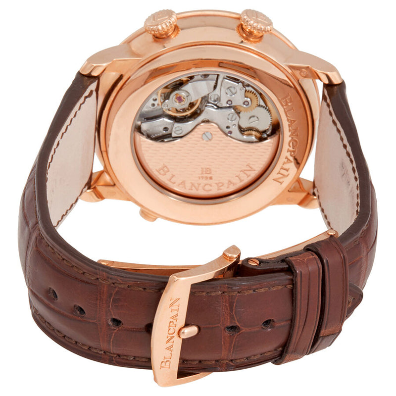 Blancpain Villeret Reveil 18kt Rose Gold GMT Alarm Stamped Flinque Opaline Dial Men's Watch #6640-3642-55B - Watches of America #3
