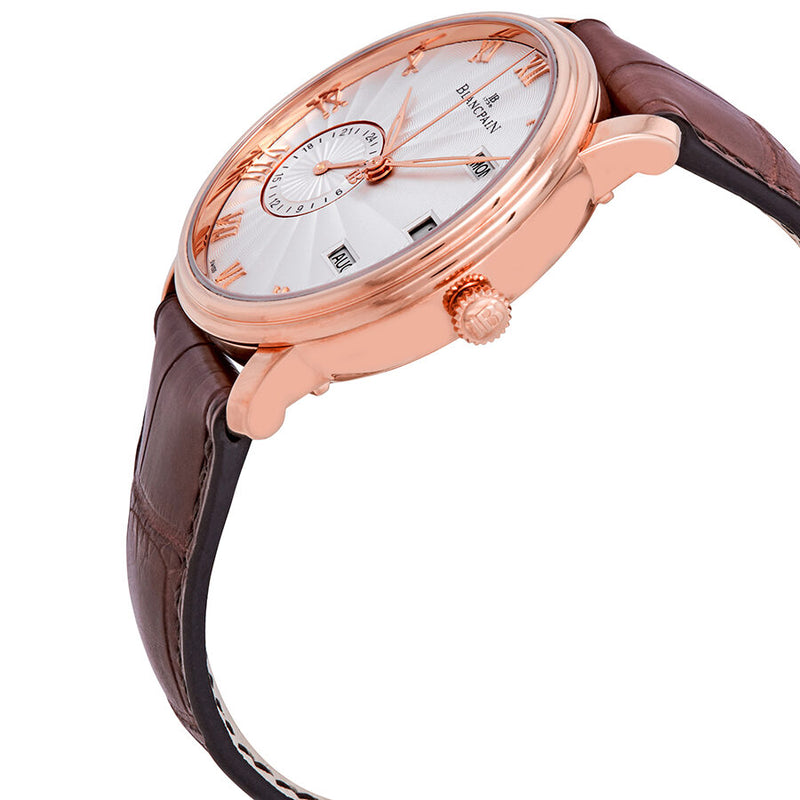 Blancpain Villeret Silver Dial 18kt Rose Gold Brown Leather Men's Watch #6670-3642-55B - Watches of America #2