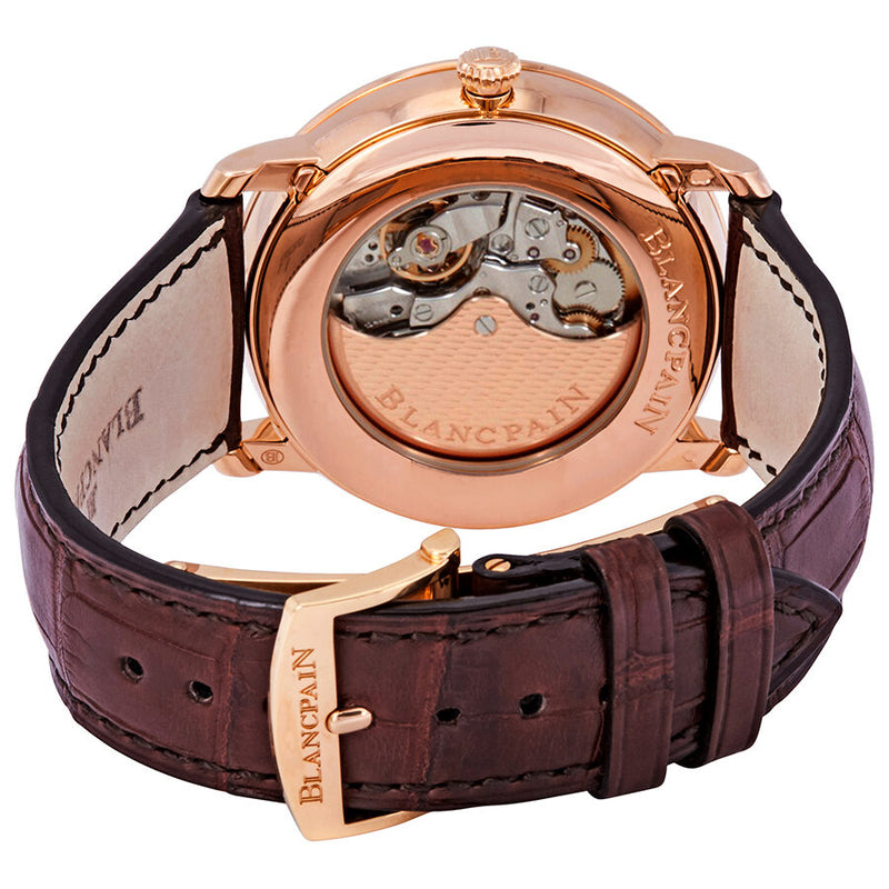 Blancpain Villeret Silver Dial 18kt Rose Gold Brown Leather Men's Watch #6670-3642-55B - Watches of America #3