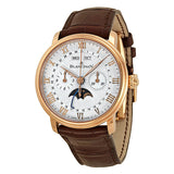 Blancpain Villeret Silver Dial Chronograph 18kt Rose Gold Brown Leather Men's Watch #6685-3642-55B - Watches of America
