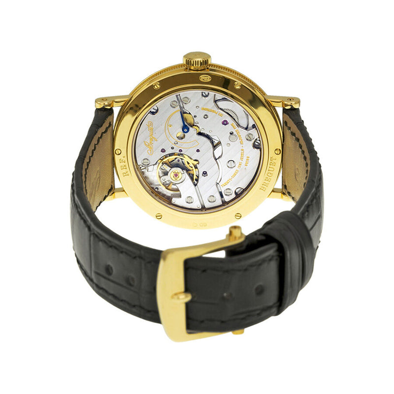 Breguet Classique Silver Dial 18kt Yellow Gold Black Leather Men's Watch 5907BA12984 #5907BA/12/984 - Watches of America #3