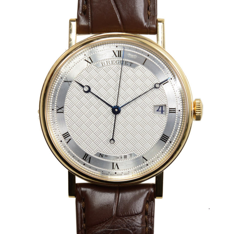 Breguet Classique Silver Dial Brown Leather Men's Watch#5177ba/12/9v6 - Watches of America