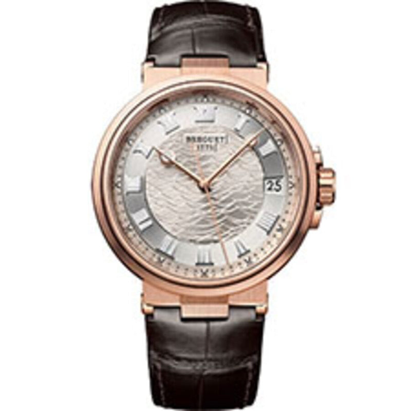 Breguet Marine Automatic Silver Dial Men's 18kt Rose Gold Watch #5517BR/12/9ZU - Watches of America