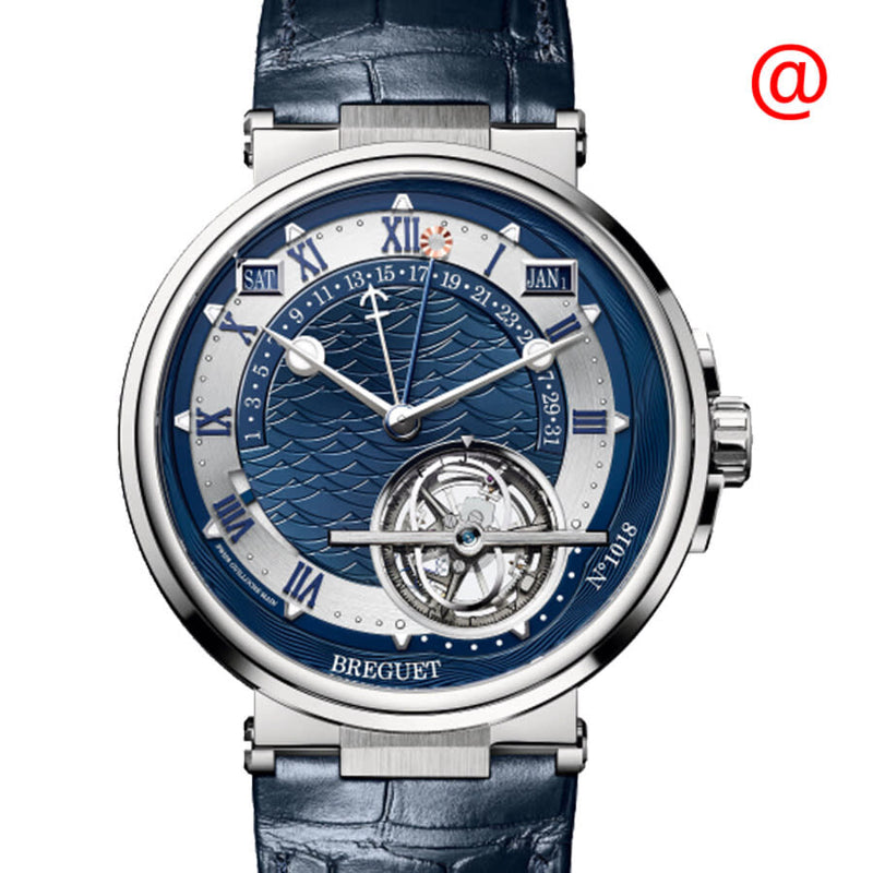 Breguet Marine Equation Marchante Perpetual Tourbillon Automatic Blue Dial Men's Watch #5887PT/Y2/9WV - Watches of America