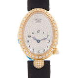 Breguet Reine de Naples Diamond Pave Dial Black Satin Ladies Watch 8928BA8D844DD0D#8928BA/8D/844.DD0D - Watches of America