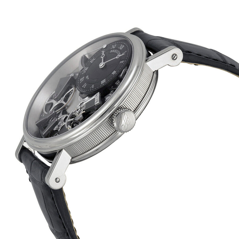 Breguet Tradition Black and Grey Skeleton Dial 18kt White Gold Black Leather Men's Watch 7057BBG99W6 #7057BB/G9/9W6 - Watches of America #2
