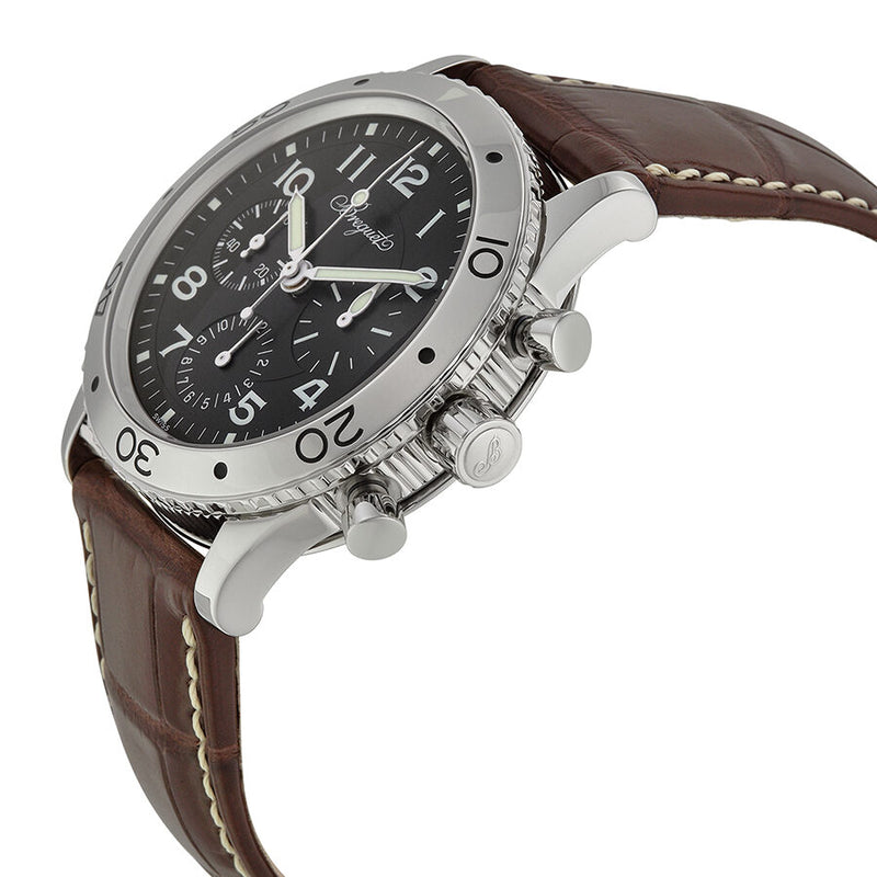 Breguet Type XX Aeronavale Automatic Chronograph Black Dial Brown Leather Men's Watch 3800ST929W6 #3800ST/92/9W6 - Watches of America #2