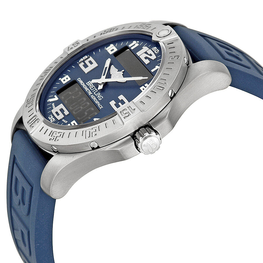 Breitling Aerospace Blue Dial Blue Rubber Men