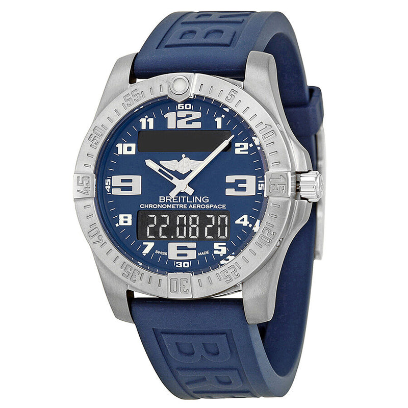 Breitling Aerospace Blue Dial Blue Rubber Men's Watch E7936310-C869BLPT#E7936310-C869-145S-A20SS - Watches of America