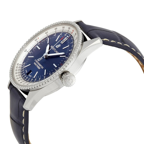 Breitling Automatic Blue Dial Blue Leather Watch #A17325211C1P3 - Watches of America #2