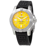 Breitling Automatic Yellow Dial Black Rubber Men's Watch #A17331101I1S1 - Watches of America