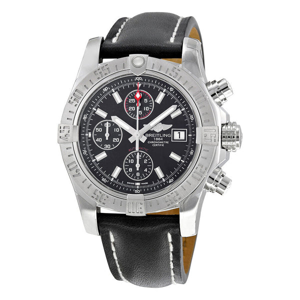 Breitling Avenger II Automatic Black Dial Black Leather Men's Watch A1338111-BC32BKLD#A1338111-BC32-436X-A20D.1 - Watches of America