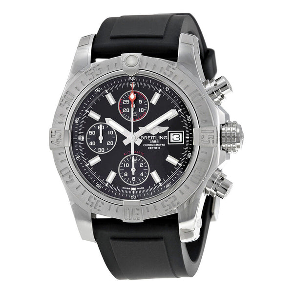 Breitling Avenger II Automatic Chronograph Black Dial Black Rubber Men's Watch A1338111-BC32BKPT#A1338111-BC32-131S-A20S.1 - Watches of America